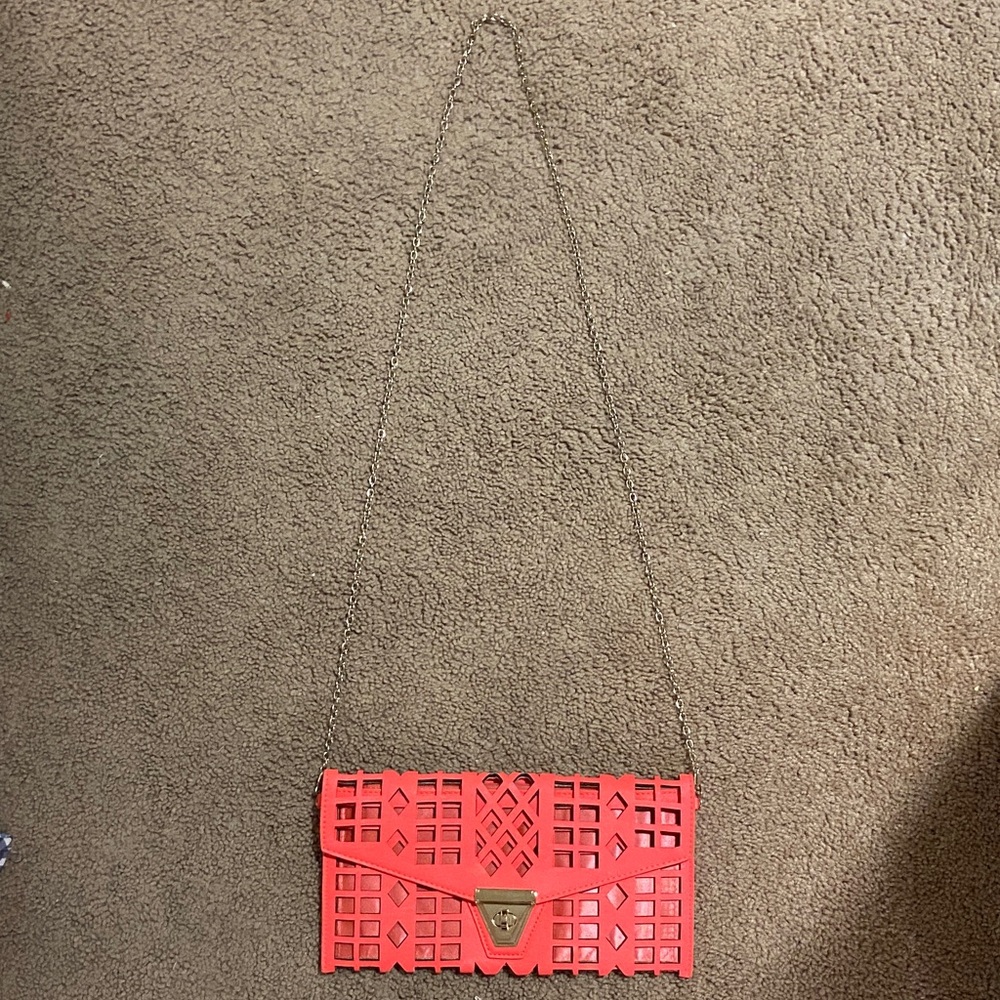 Chic Neon Pink Cutout Clutch